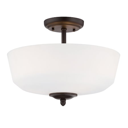 Designers Fountain 14.5in Darcy 3-Light Oil-Rubbed Bronze Ceiling Light Semi Flush Mount 15006-SF-34